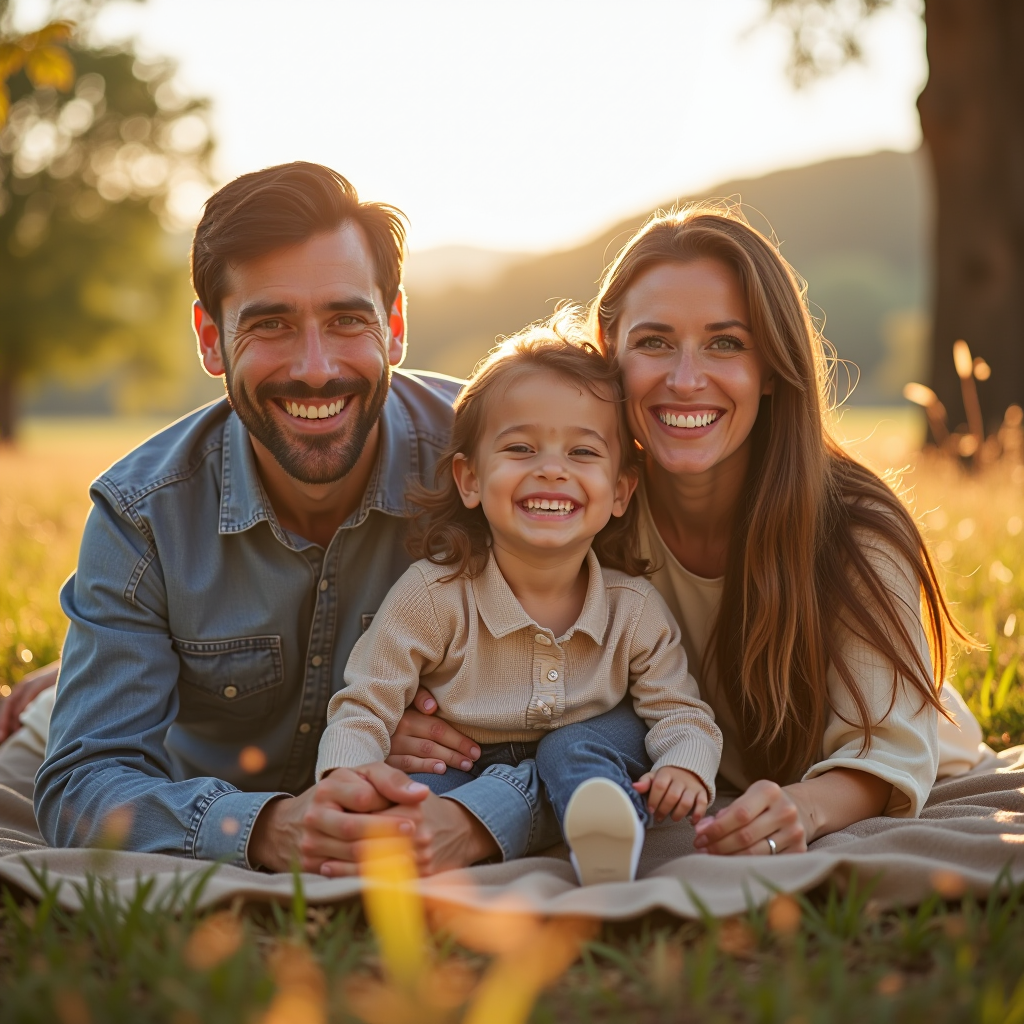 Familia feliz disfrutando de buena salud con cobertura médica integral en Galicia, representando la tranquilidad y seguridad que ofrece HERCULES SALUD SEGUROS